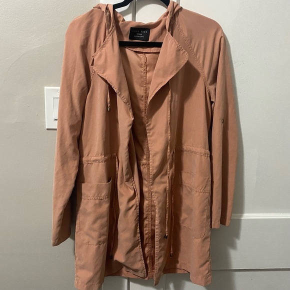 Love Tree Women's Peach Jacket Size M Long Sleeve V-neck Tie Front - Picture 2 of 11